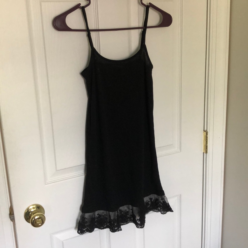 Black camisole with lace trim